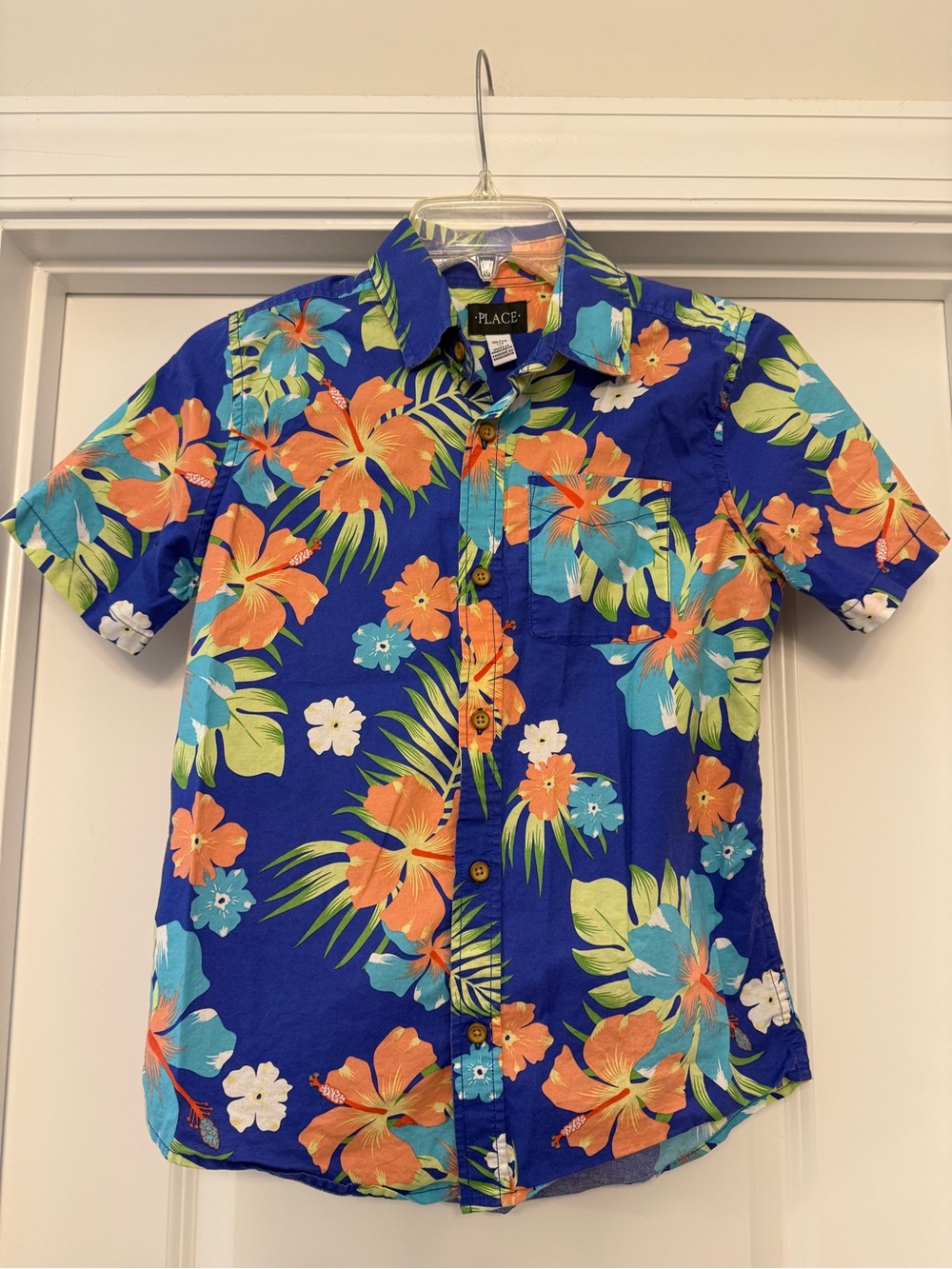 The Children’s Place Boys Purple Tropical Floral Button-Up Shirt